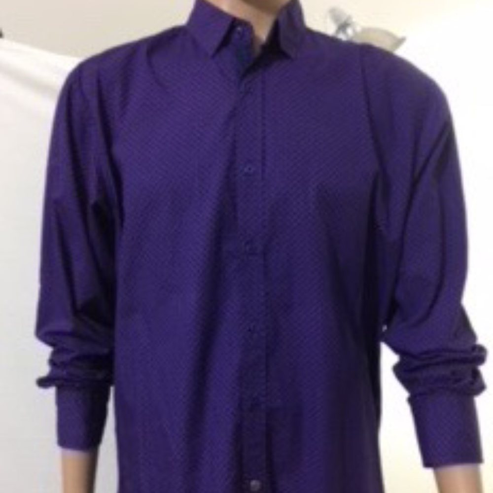 NWOT - English Laundry, Long Sleeve dress shirt,100% cotton, Purple, L